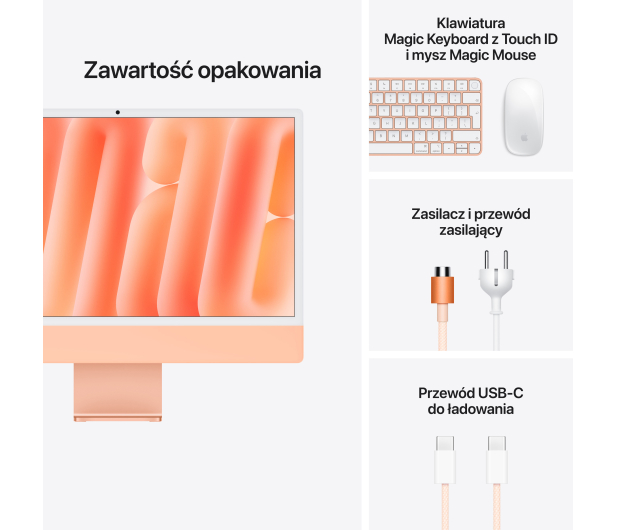 Apple iMac 24 M6/24GB/256/MacOS Retina 4,5K Pomarańczowy 12R GPU - 1620615 - zdjęcie 8